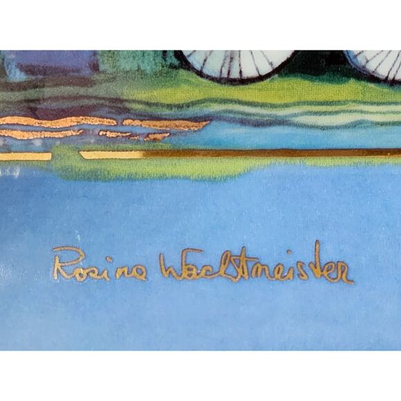 TRINKET DISH-ROSINA WACHTMEISTER-Germany-Blue Gold-Display-Candy-Rare Design - Picture 7 of 10